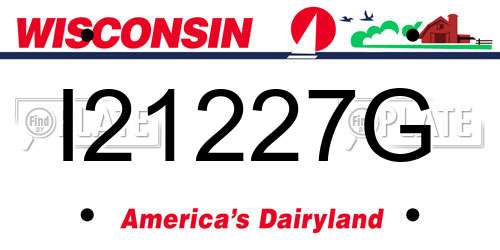 I21227G Wisconsin License Plate