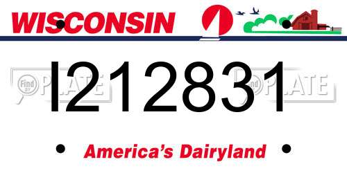 I212831 Wisconsin License Plate