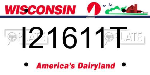 I21611T Wisconsin License Plate