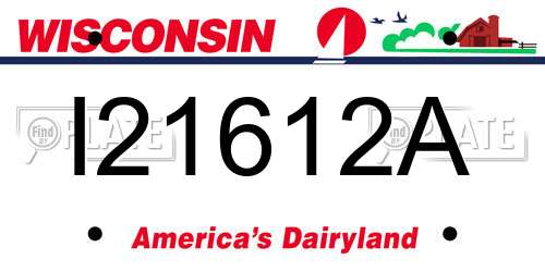 I21612A Wisconsin License Plate