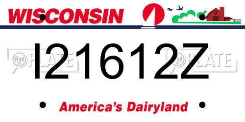 I21612Z Wisconsin License Plate