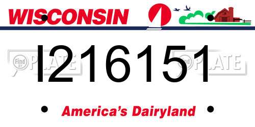 I216151 Wisconsin License Plate