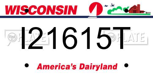 I21615T Wisconsin License Plate