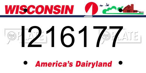 I216177 Wisconsin License Plate