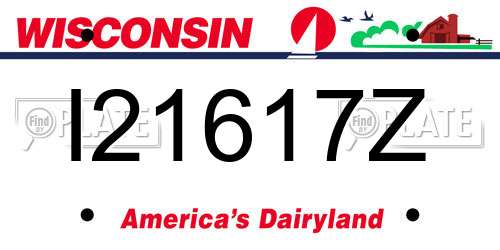 I21617Z Wisconsin License Plate