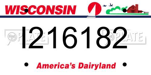 I216182 Wisconsin License Plate