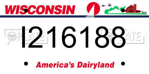 I216188 Wisconsin License Plate