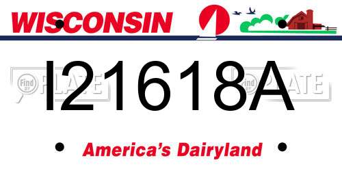 I21618A Wisconsin License Plate