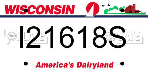 I21618S Wisconsin License Plate