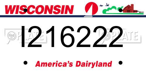 I216222 Wisconsin License Plate