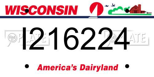 I216224 Wisconsin License Plate