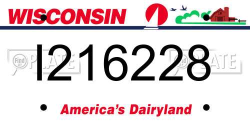 I216228 Wisconsin License Plate