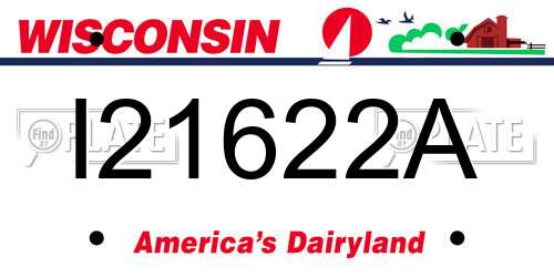 I21622A Wisconsin License Plate