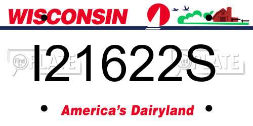 I21622S Wisconsin License Plate