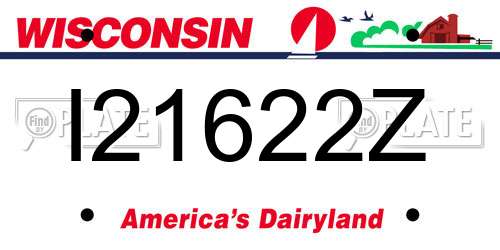I21622Z Wisconsin License Plate