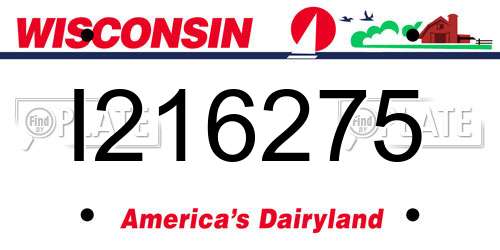 I216275 Wisconsin License Plate