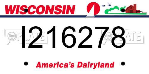 I216278 Wisconsin License Plate
