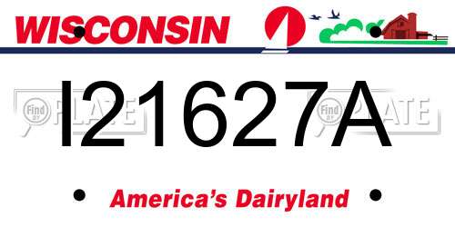 I21627A Wisconsin License Plate