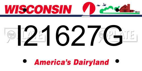 I21627G Wisconsin License Plate