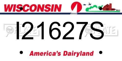 I21627S Wisconsin License Plate