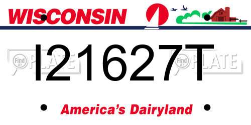 I21627T Wisconsin License Plate