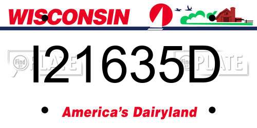 I21635D Wisconsin License Plate