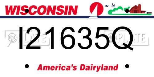 I21635Q Wisconsin License Plate