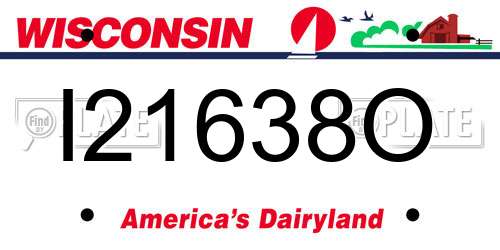 I21638O Wisconsin License Plate