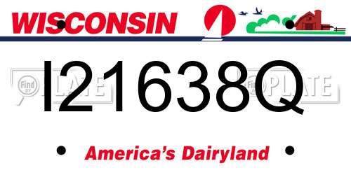 I21638Q Wisconsin License Plate