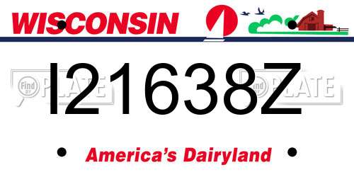 I21638Z Wisconsin License Plate
