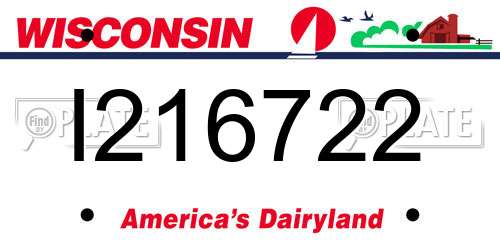 I216722 Wisconsin License Plate