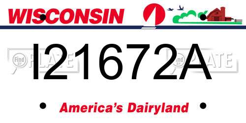 I21672A Wisconsin License Plate