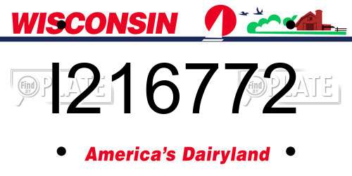 I216772 Wisconsin License Plate
