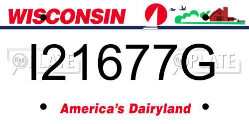 I21677G Wisconsin License Plate