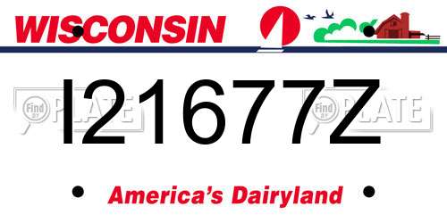 I21677Z Wisconsin License Plate