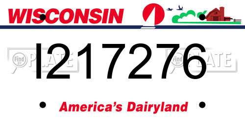 I217276 Wisconsin License Plate