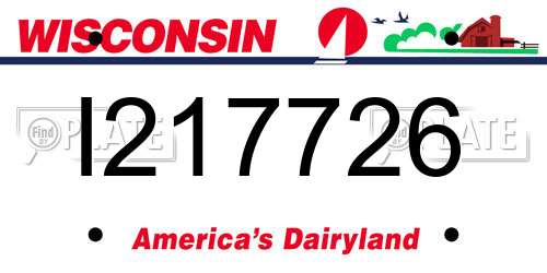 I217726 Wisconsin License Plate