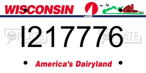 I217776 Wisconsin License Plate