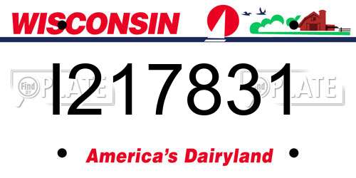 I217831 Wisconsin License Plate
