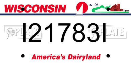 I21783I Wisconsin License Plate