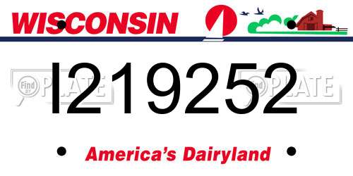 I219252 Wisconsin License Plate