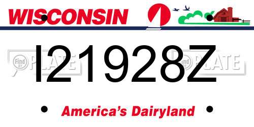I21928Z Wisconsin License Plate