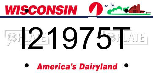 I21975T Wisconsin License Plate