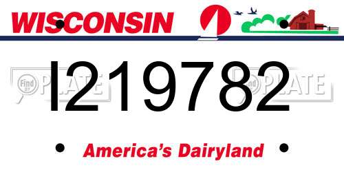 I219782 Wisconsin License Plate