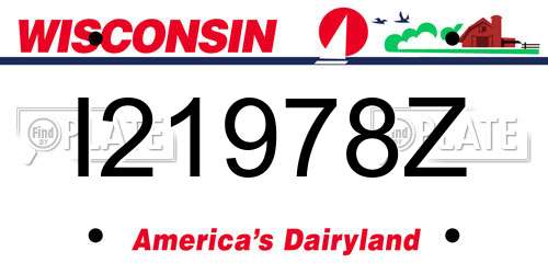 I21978Z Wisconsin License Plate