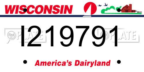 I219791 Wisconsin License Plate