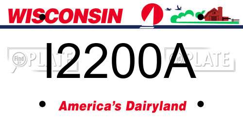 I2200A Wisconsin License Plate