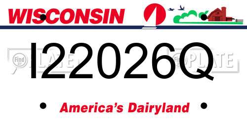 I22026Q Wisconsin License Plate