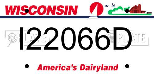 I22066D Wisconsin License Plate