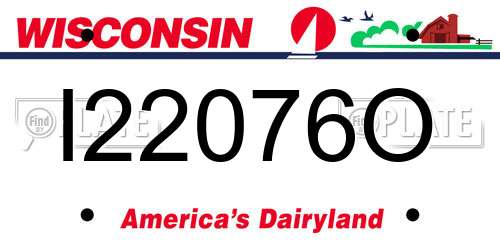 I22076O Wisconsin License Plate